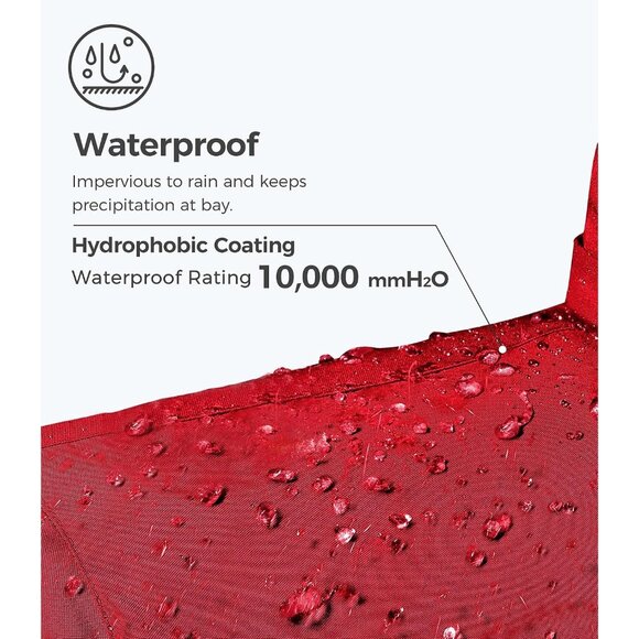 Women's Waterproof Red Snow Ski Jacket Hooded Coat Snowboarding Fleece - Picture 4 of 5